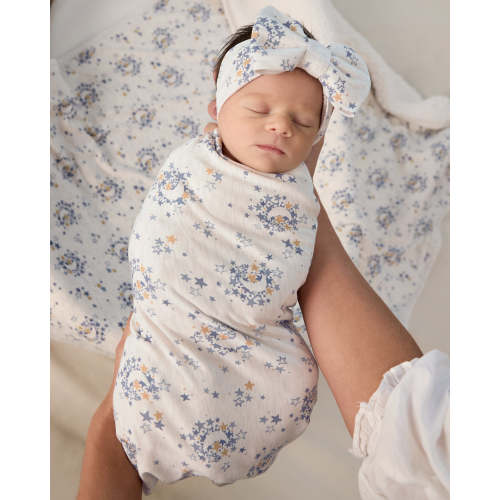 Lullaby Sky Swaddle & Luxe Bow Headband Set | Little Sleepies