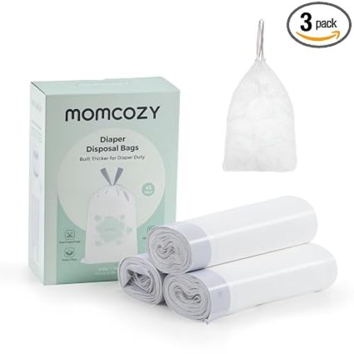Momcozy 13 Gallon Drawstring Diaper Pail Bags, 45 Count, Ultra Thick