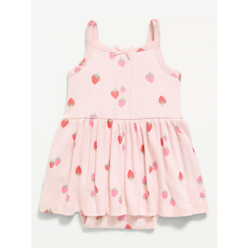 Printed Pointelle-Knit Bodysuit Dress for Baby
