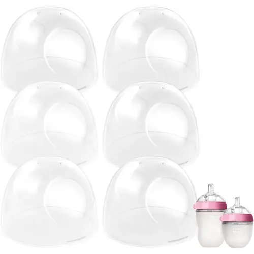 Baby Bottle Cap Compatible with Comotomo 5oz and 8oz Bottles, Soft Baby Bottle Lid, 6 Count