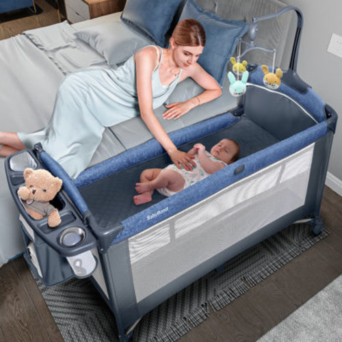 Aerobath 3 In 1 Nursery Center Includes Bedside Crib, Pack and Play, Diaper Changer, Diaper Organizer, Swivel Mobile, Baby Bassinet & Reviews | Wayfair