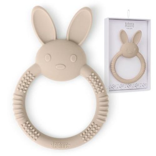 Silicone Baby Bunny Teething Toys - Cute Animal Shaped Teething Relief for 0-6 Months, Easy to Clean Teether Ring - Newborn Essentials (Saddle)
