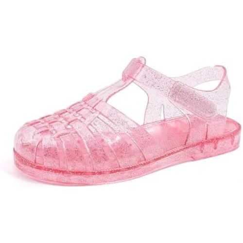 GUGUYeah Jelly Sandals for Girls,Closed Toe Princess Costume Summer Dress Shoes Fisherman Gladiator Water Beach Flat Sandals for Toddler/Little Kid/Big Kid