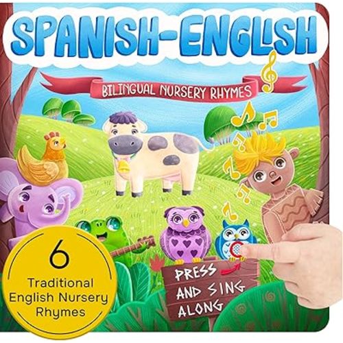 Libro de canciones infantiles en inglés y español para niños pequeños y libros de sonido para niños de 1 año en adelante, regalos perfectos para bebés de 1 año y niños pequeños por Gufino