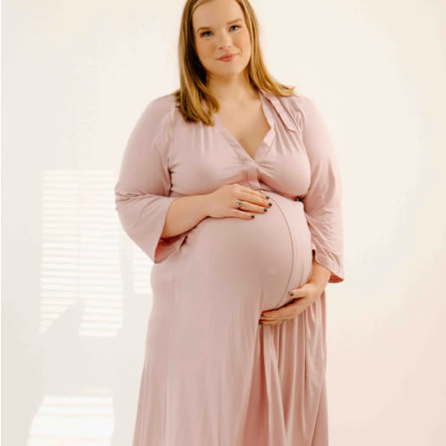 Lila Labor & Postpartum Gown in Mauve