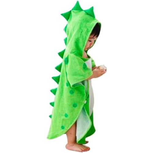 Maleroads Soft Cotton Baby Bath Towel, Green Dinosaur - 0-4Y