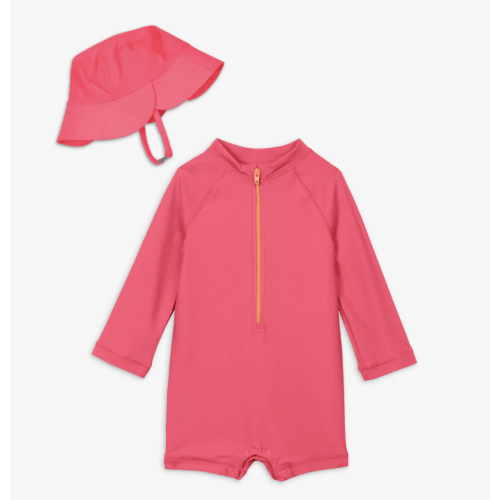 Baby one-piece rash guard & sun hat | Primary.com