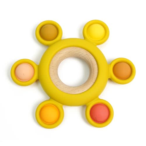 Food Grade Silicone Baby Toy, Montessori Sensory Toy(Yellow)