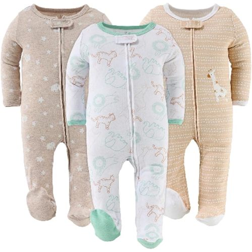 The Peanutshell Baby Sleeper 3 Pack Set - Newborns & Infants 0-9 Months, Newborn Baby Boy & Girl Sleepers - Serene Safari