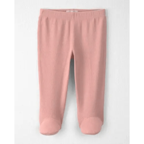 Baby Girl Organic Cotton Rib Footed Pants - Little Planet | Carter's