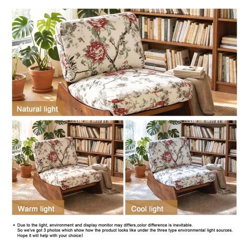 Indoor 23.63" Wide Wood Frame Chenille Upholstered Rocking Chair