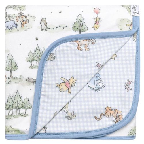 Copper Pearl Large Premium Knit Baby 3 Layer Stretchy Quilt Blanket Hundred Acre Wood