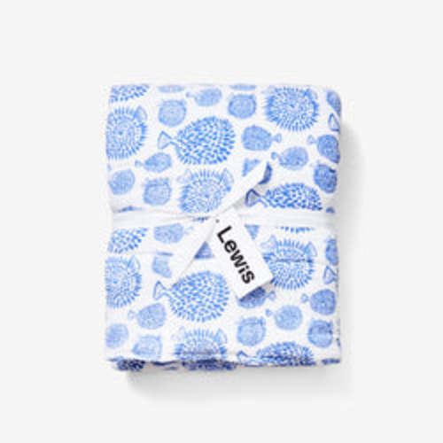 Quilted Baby Blanket - Blowfish | Marine – Lewis