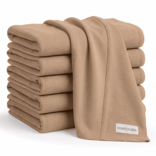 Comfy Cubs, Burp Cloth, 100% Cotton, Large Brown Pack of 6