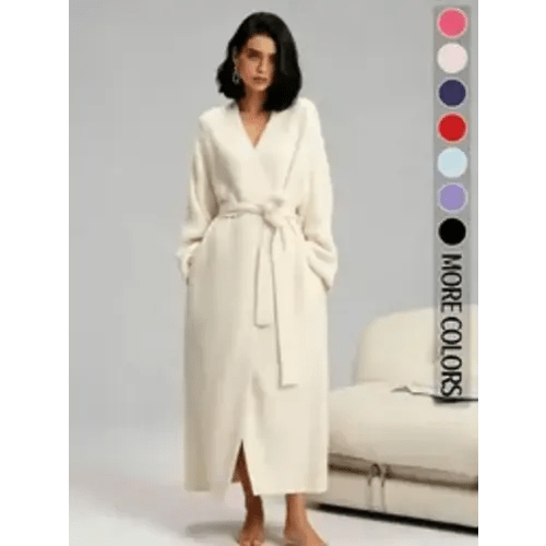 【COZY Soft Plush Feel】Women's Double-Sided Fleece Robe｜Thickened Long Plush Casual Loungewear｜Warm Flannel Pajamas for Fall & Winter｜Soft, Cozy, and Wearable Indoors & Outdoors - TikTok Shop