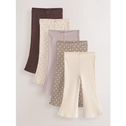 Buy Neutral Ribbed Flare Leggings 5 Pack (3mths-7yrs) from Next USA
