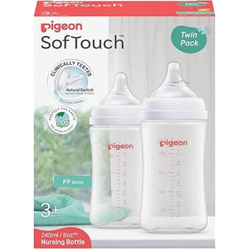 SOFTOUCH BPP Nursing Bottle PP 240ML Twin Pack Log