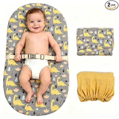 ChildLike Changing Pad Covers,2 Pack 100% Cotton Fitted Diaper Changing Table Cover,Soft & Breathable Baby Changing Pad Cover for Girls and Boys (Whimsical Blue Dino)