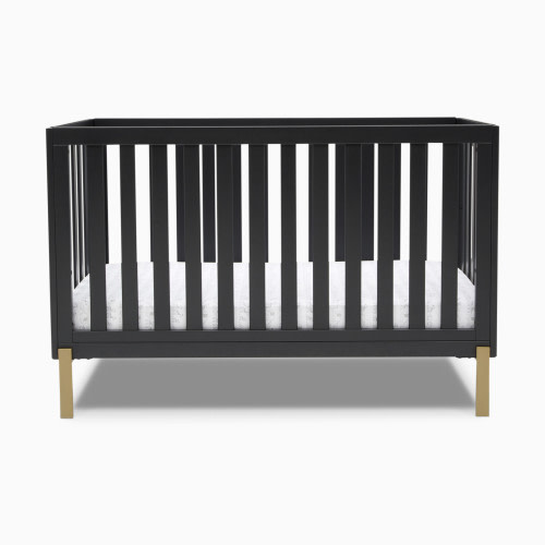 Delta Children Hendrix 4-in-1 Convertible Baby Crib - Midnight Grey With Metal Base