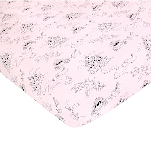 Hudson Baby Unisex Baby Cotton Fitted Crib Sheet, Fairytale Princess, One Size
