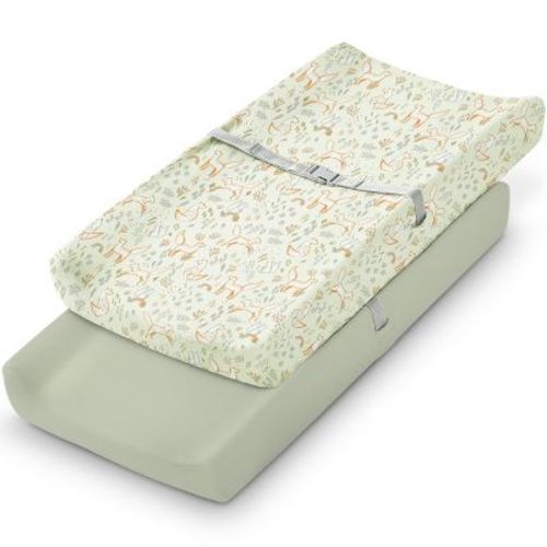 LISM 2-Pack 100% Cotton Changing Pad Covers Diaper Changing Pad Sheets, Foxtrot