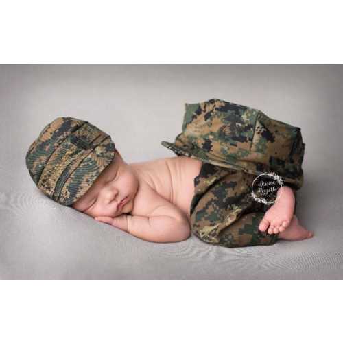 Marine Inspired Baby Military SET -  Woodland or desert Camo