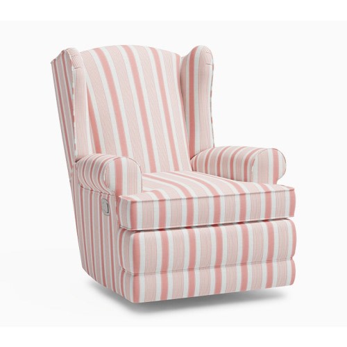 Wingback Power Recliner x Hill House Variegated Stripe Pink