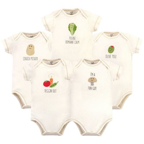Touched by Nature Organic Cotton Bodysuits 5pk, Mushroom