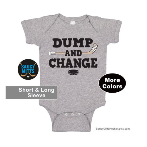 Dump and Change Hockey Baby Gift Infant Bodysuit One Piece Color