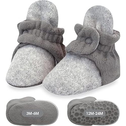 Zutano Unisex Fleece Baby Booties, Two Snap Closure, Newborn to 24 Months