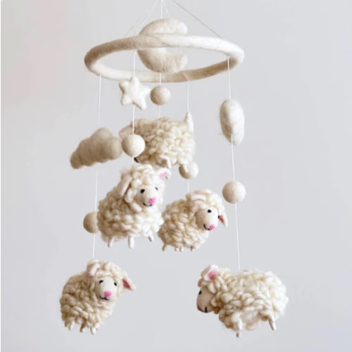 Felt Baby Mobile - Fluffy Sheep