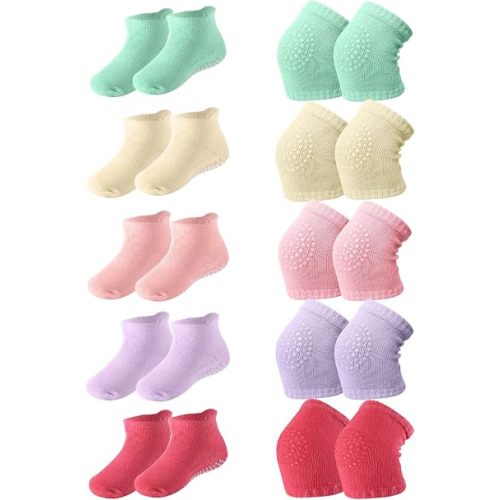 Syhood 10 Pairs Baby Knee Pads for Crawling