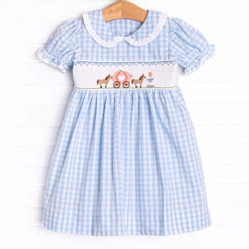 Pumpkin Carriage Dress, Blue – Stitchy Fish
