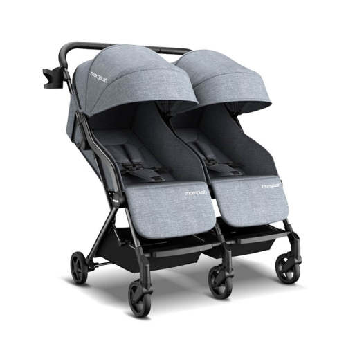 Mompush Lithe Lightweight Double Stroller For Infant and Toddler | Khaki