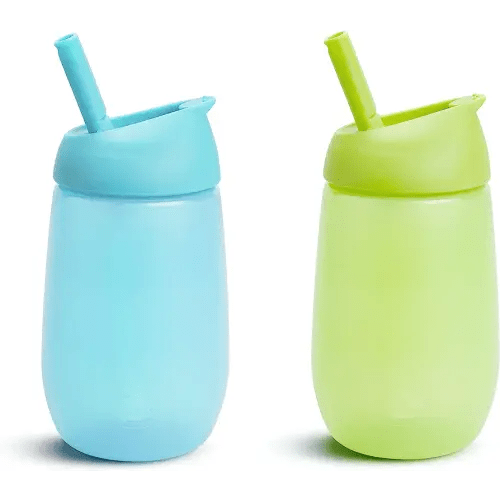 Munchkin® Simple Clean™ Toddler Sippy Cup with Easy Clean Straw, 10 Ounce, 2 Pack, Blue/Green