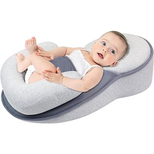 Baby Lounger Pillow, Portable Rest Nest Baby Bed, Multi-Functional Infant Lounger, Soft Non-Slip, Comfortable and Breathable, Tummy Time