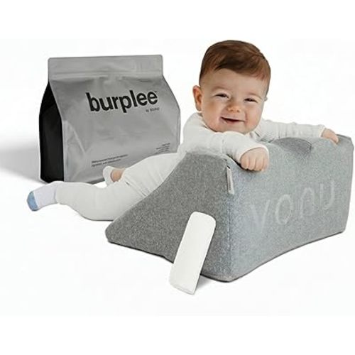 Vonu Burplee 4-in-1 Baby Support Cushion for Newborns & Infants, Tummy Development, Gas Release Assistance & Easy Burping with Burp Booster, Washable Cover, for Babies 0-9 Months