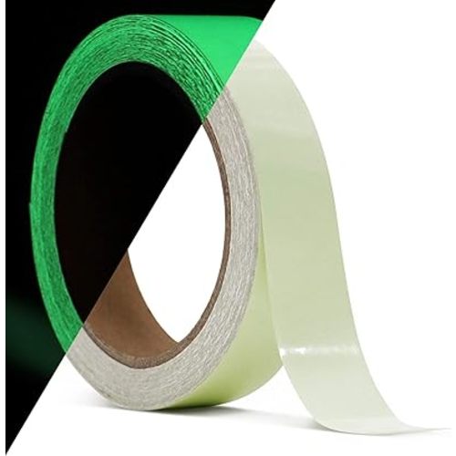 Glow in The Dark Tape 30 ft x 1 inch,Fluorescent Tape, Premium Quality Non-Toxic, Waterproof Stickers for Stairs,Walls,Steps and Exit Sign