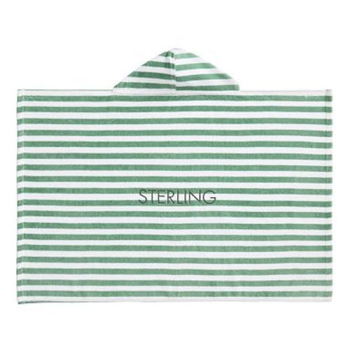 Mini Stripe Baby Beach Hooded Towel ,Green