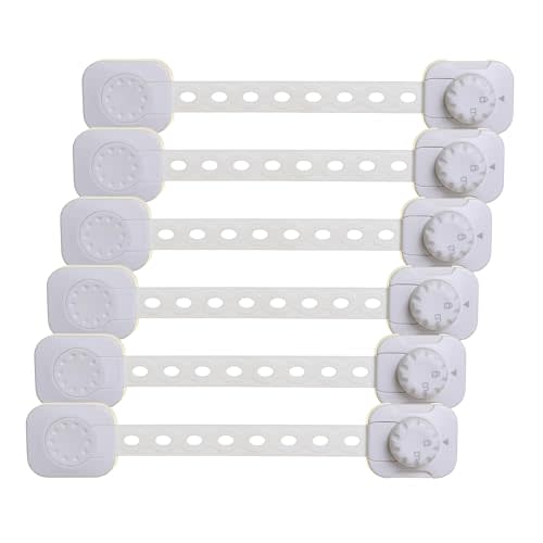 Dreambaby Twist 'N Lock Multipurpose Latch - Child Safety Locks - White - 6 Pack - Model L1435