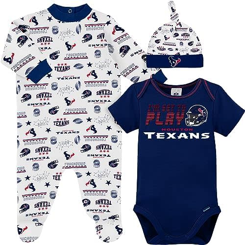 Gerber NFL Baby 3-Piece Footed Sleep and Play and Bodysuit Gift Set