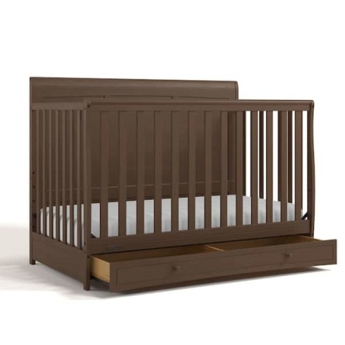 Asheville Hazelnut 4-in-1 Convertible Crib with Drawer