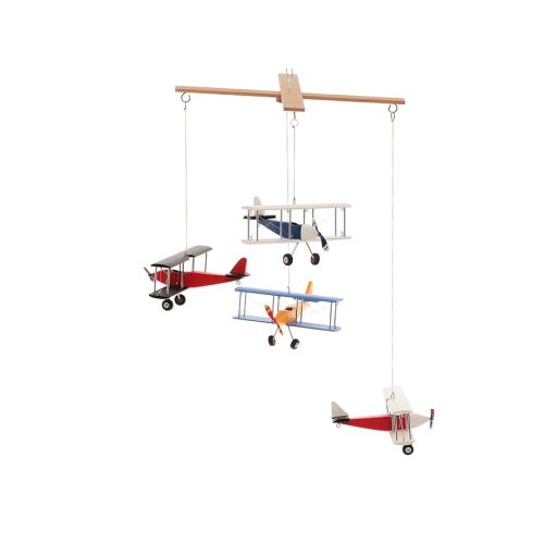 Hanging Airplane Mobile Children Kid Room Nursery Fly Vintage Decor Wooden Multicolor
