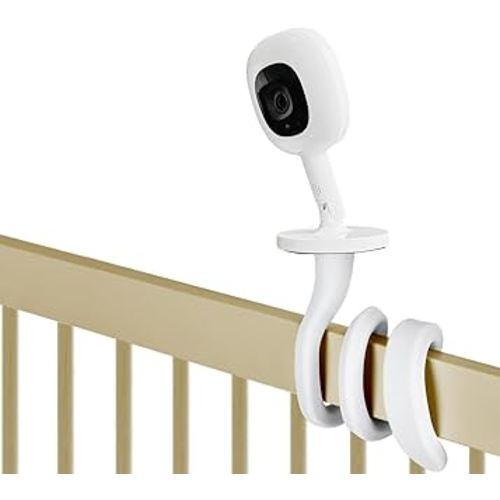 iTODOS Baby Monitor Mount Compatible with Nanit Pro Smart Baby Monitor & Flex Stand, Versatile Twist Mount Without Tools or Wall Damage,Travel Baby Monitor Accessory -White