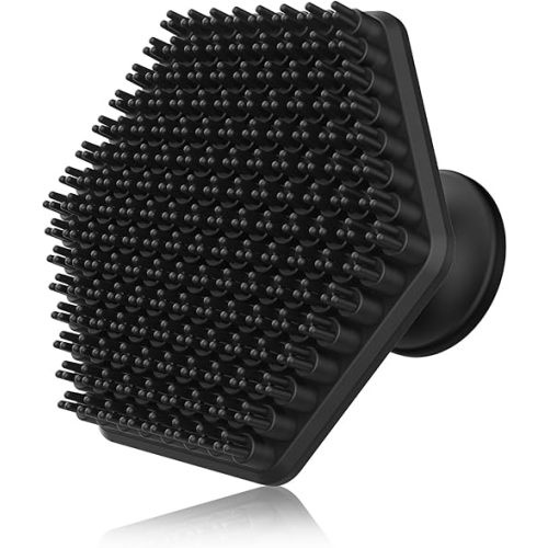 VWMYQ Silicone Face Scrubber for Men, Gentle Exfoliator Pad & Massager, Facial Cleansing Brush Silicone Face Wash Brush Removes Dead & Dry Skin (Black)