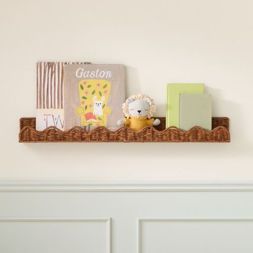 Scallop Rattan Shelf (32")