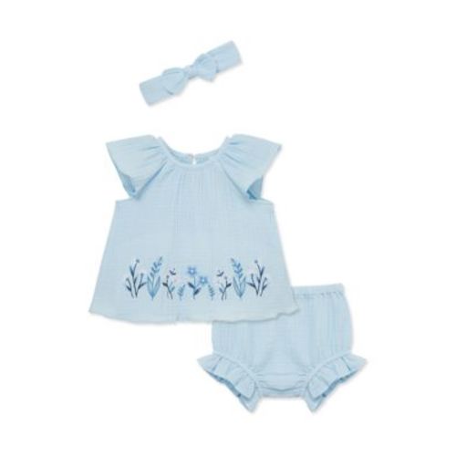 Baby Girls Border Sunsuit with Headband