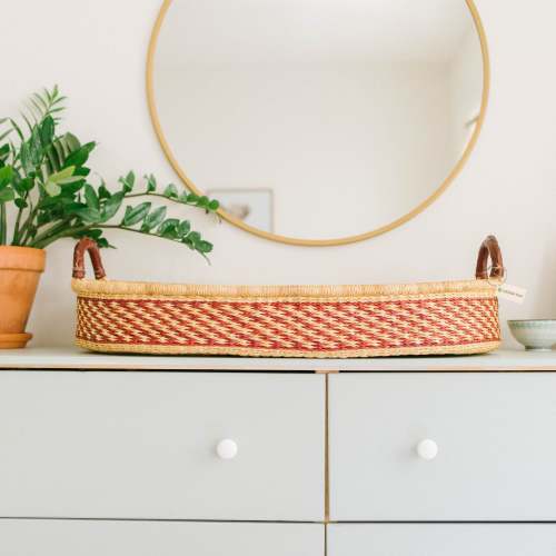 Handwoven Changing Basket: Golden Argyle (Last Chance)
