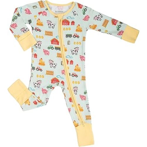 LollyBanks Baby Pajamas, Long Sleeve Baby Romper with 2-Way Zipper, 95% Viscose from Bamboo and 5% Spandex, Infant Sleepers