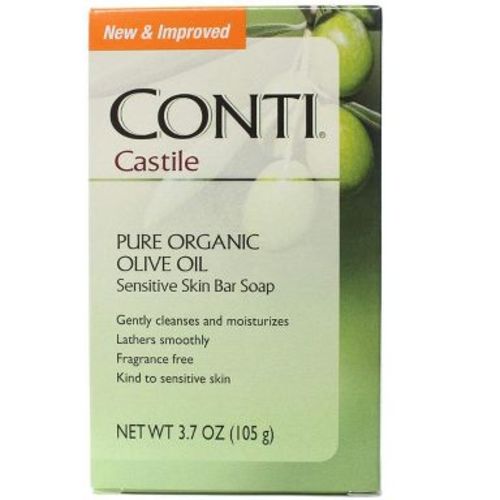 Conti - Castile Pure Organic Olive Oil, Sensitive Skin Bar Soap, 3.7 Oz